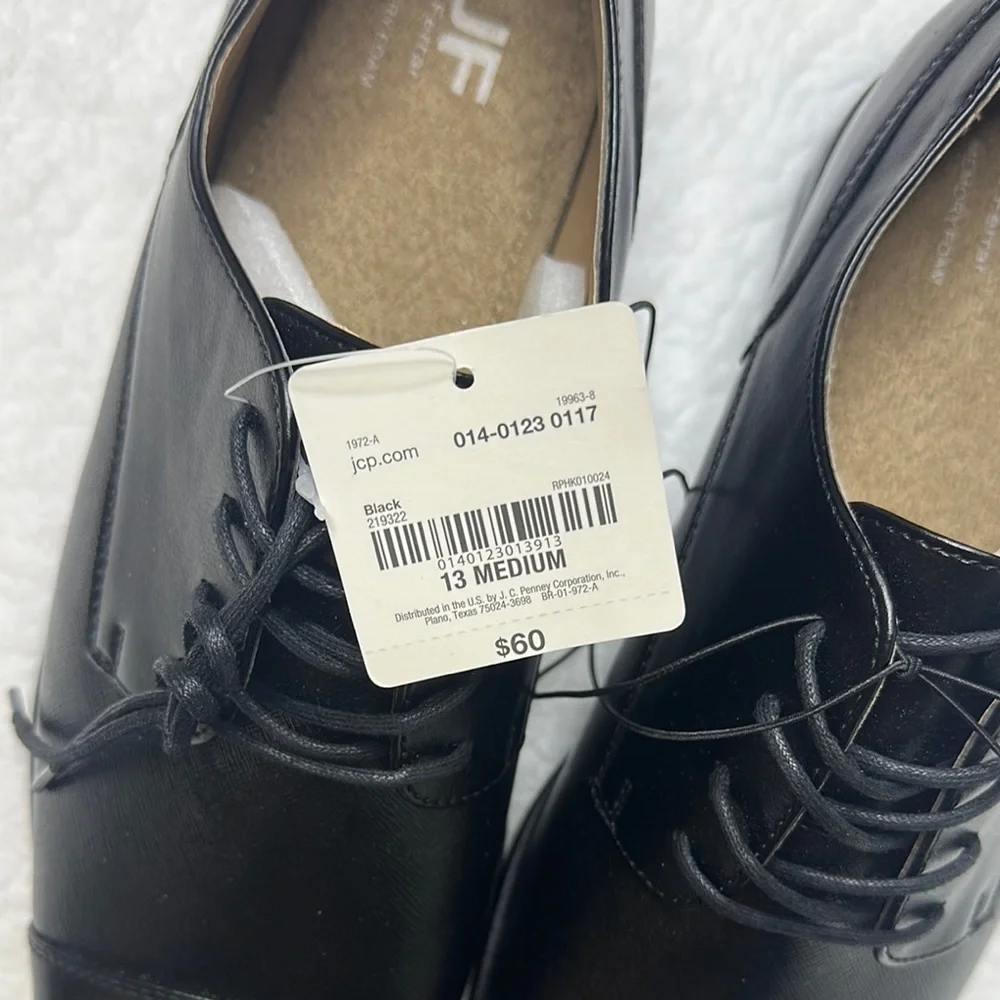 jf j.ferrar NWT-Black Oxfords Polished Leather Formal - Picture 2 of 9